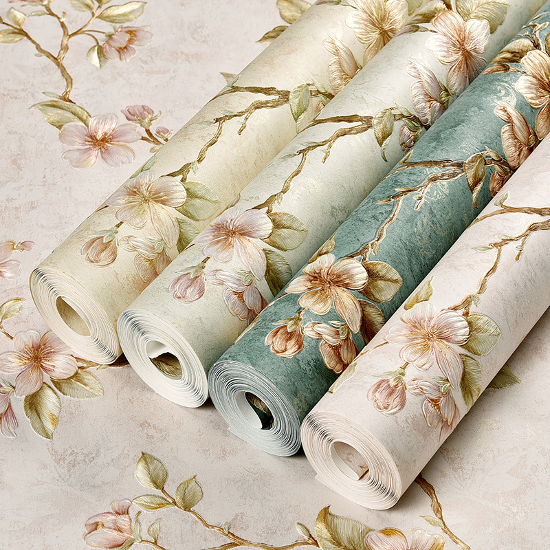 Cross-border small roll self-adhesive wallpaper, 3d American-style non-woven fabric wallpaper, living room and bedroom background wall decorative wall stickers full figure
