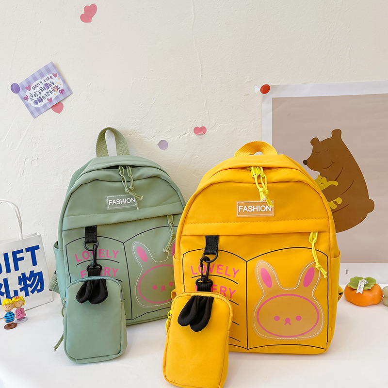 Schoolbag, kindergarten Korean cartoon cute little rabbit, large-capacity nylon waterproof children's backpack, travel backpack trend Specification drawing