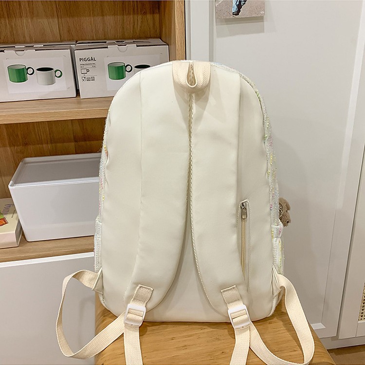High-appearanceess-level soft girl backpack, Instagram cute single-shoulder bag, mini large capacity, versatile student spring outing backpack Specification drawing