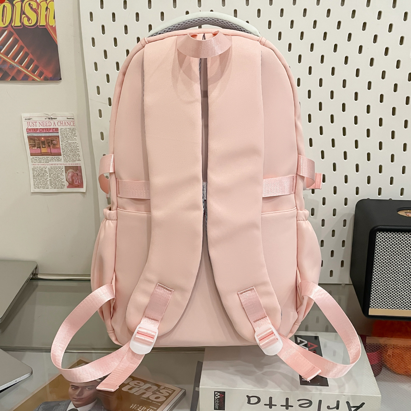 A new Japanese brand with a high level of appearance, fresh and sweet dopamine transparent pain-relieving bag, large-capacity backpack for junior and senior high school students Specification drawing