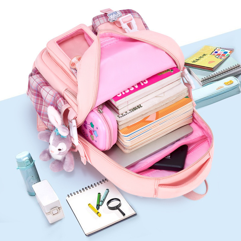 New cute, lightweight, waterproof, lightweight and spine-protecting children's backpack for girls in grades one to six, a backpack for little kids Specification drawing