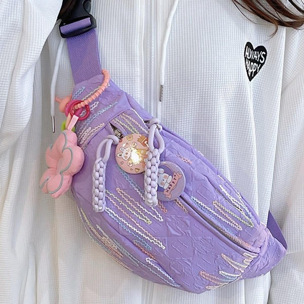 Instagram-style soft girl casual versatile chest bag 2024 new cute small bag, women's crossbody bag, student waist bag details Picture