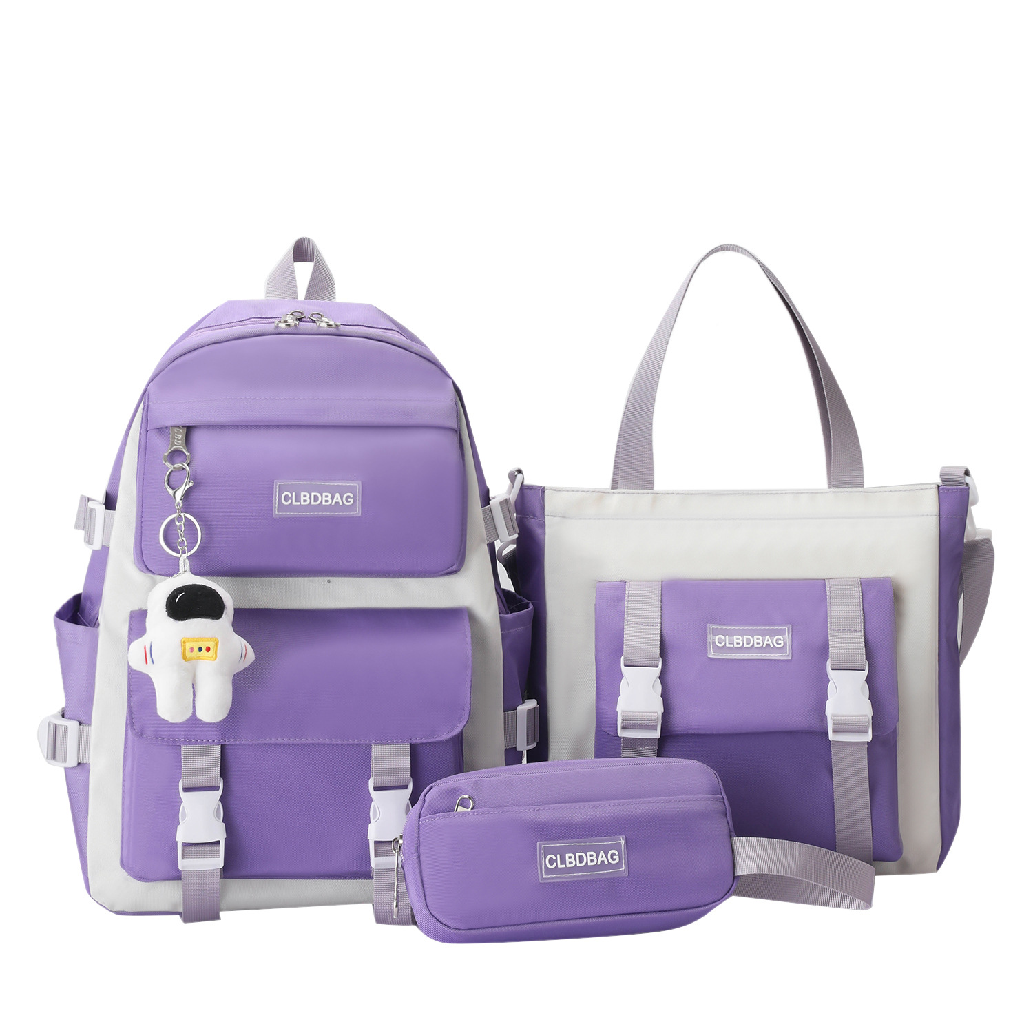 Wholesale of new three-piece schoolbags for middle school students, fashionable single-shoulder hand-carry tutorial bags and casual backpacks Item Picture