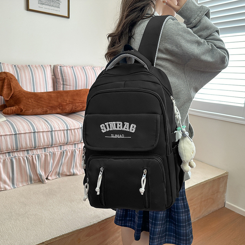 Schoolbag for junior high school students, 2025 new style, high appearance level, high school and college students, forest-themed girl, large capacity, college style backpack details Picture