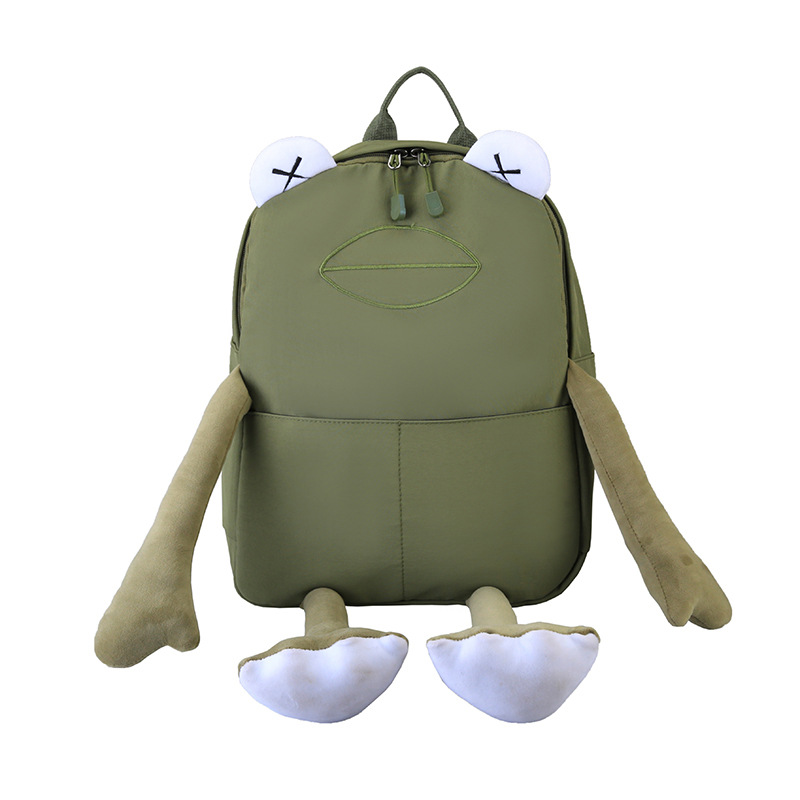 A new Korean style personalized backpack for girls, cute and ugly frog, creative and creative, versatile on Instagram, and a student casual backpack Item Picture