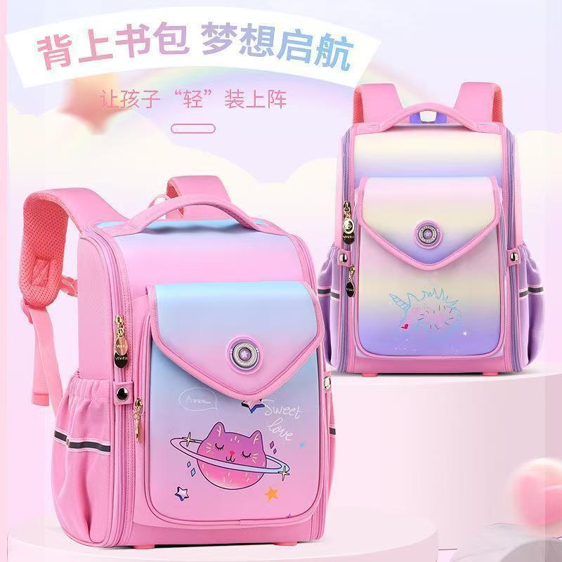 Large-capacity schoolbags for boys and girls, backpacks, cartoon cute and lightweight children's backpacks, British-style factory wholesale details Picture