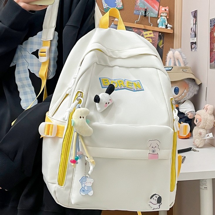 A new, simple, lightweight and versatile large-capacity backpack for junior and senior high school students with a high aesthetic level from Korean Instagram details Picture