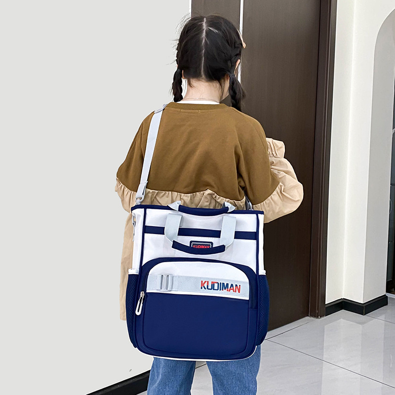 2025 New style tutorial bag, waterproof, primary school student hand-held book bag, large-capacity after-school tutoring class backpack details Picture