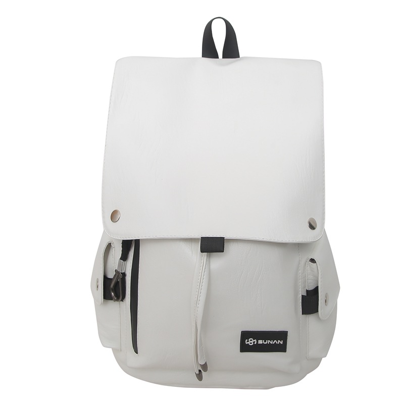 Men's 2024 new trendy and casual PU leather travel backpack, women's large-capacity computer student schoolbag Item Picture