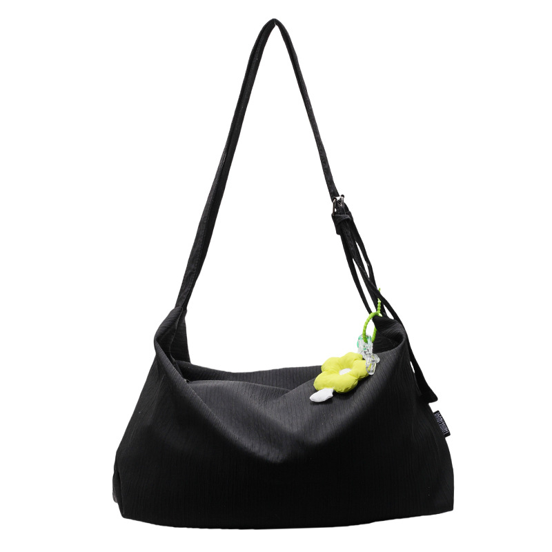 Lazy style large-capacity bag, summer pleated solid color single-shoulder bag, versatile commuting underarm bag, casual and simple tote bag Item Picture
