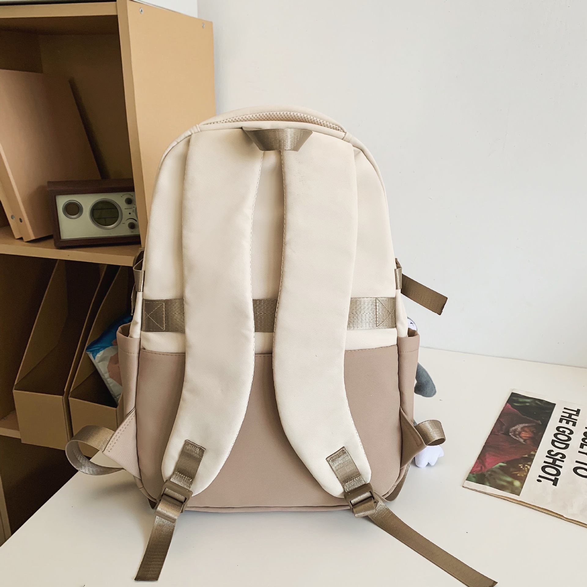 New trendy and cool Japanese-style ins workwear college student couple computer bag, Korean-style middle school student sturdy and durable backpack Specification drawing