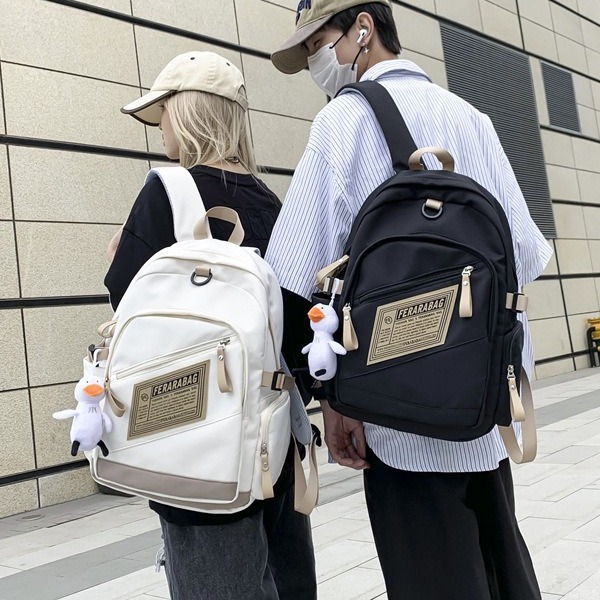 Large-capacity backpack for girls, trendy schoolbag for junior and senior high school students, 2024 new sporty style, college student computer backpack for men full figure