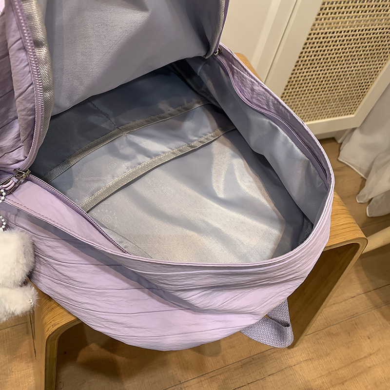 The 2025 new forest-style fresh and sweet schoolbag is a simple and versatile backpack for college students and a lightweight solid-color backpack for travel Application Scenario