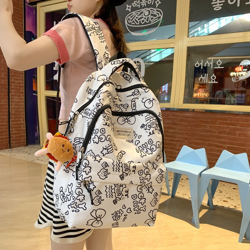 Japanese-style Instagram cute and soft girl schoolbag, lightweight middle school backpack, forest-style fresh primary school backpack details Picture
