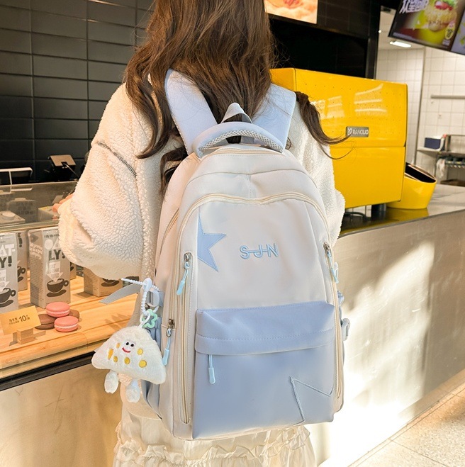 "Fresh and clean schoolbag for girls, high appearance level, large-capacity backpack for primary school students, cute campus backpack for middle school students. full figure