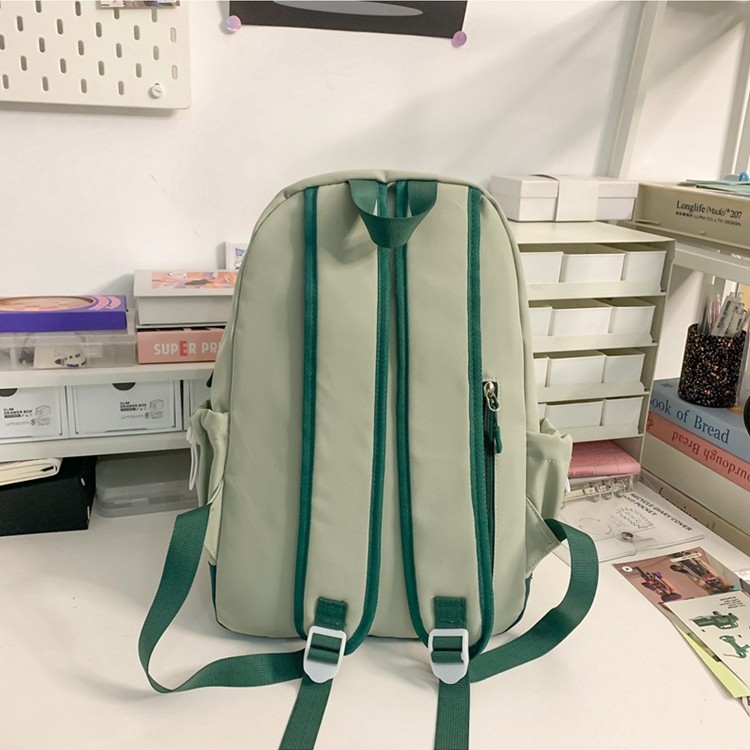 Japanese-style ins fresh and casual college student schoolbags, simple and versatile backpacks, lightweight backpacks, sweet spring outing bags Specification drawing