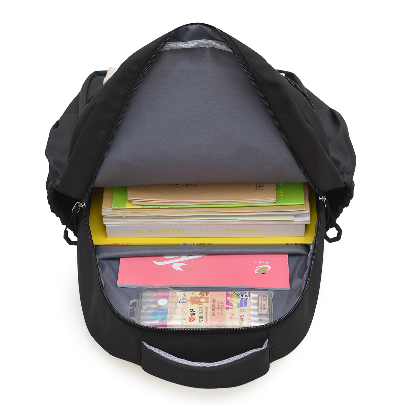 The new forest-themed ins fresh solid color backpack is a casual, simple and lightweight large-capacity backpack for high school and junior high school students to attend classes Application Scenario