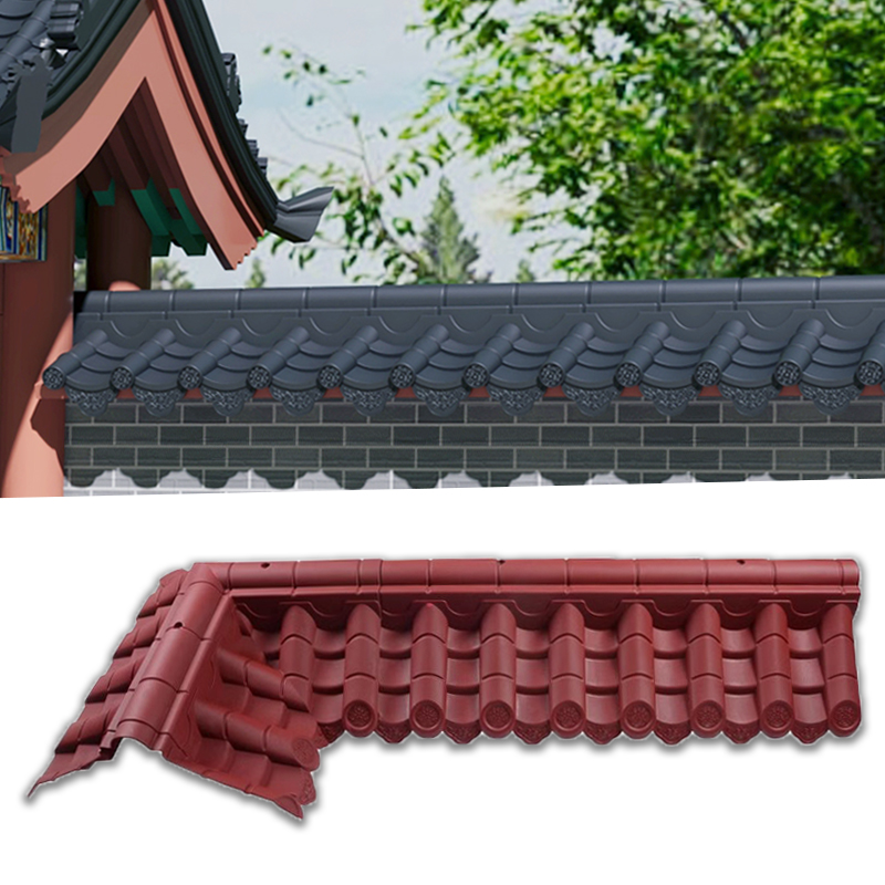 ✅ Yanying fence tile cap resin tile factory direct sales plastic tile courtyard wall top cap wall head integrated tile large full figure