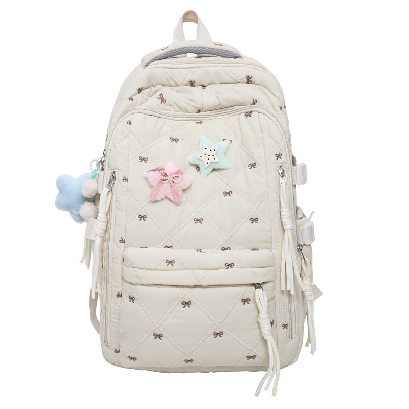 Laid-back style high school and junior high school students, large-capacity, cute, InS-style backpack, Japanese-style sweet girl travel backpack Item Picture