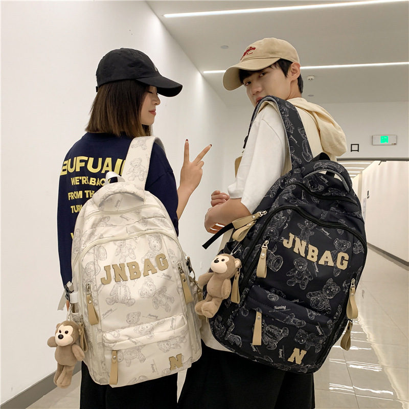 Japanese-style InS-style bear schoolbag, large-capacity backpack for female junior and senior high school students, cool and lightweight backpack for college students details Picture