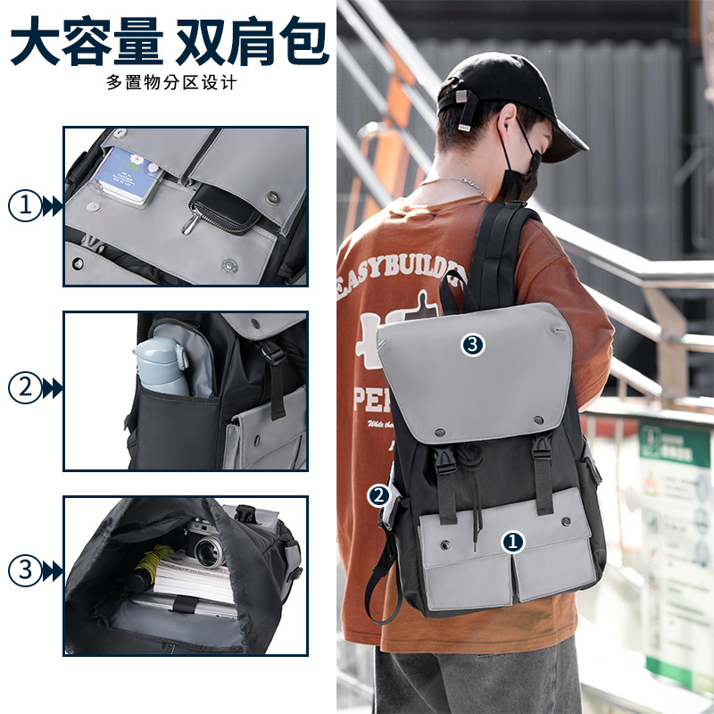 Unisex backpacks, fashionable and trendy, large-capacity student schoolbags, casual travel bags, business commuting computer bags details Picture