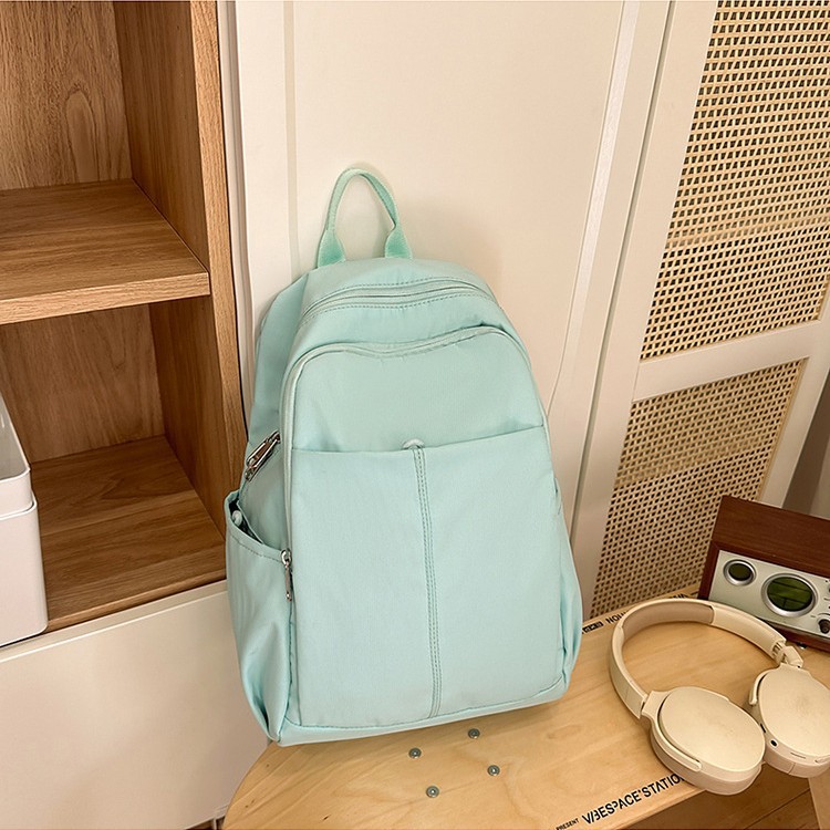 New Dopamine lightweight double-shoulder solid color backpack for female high school students, outdoor travel computer backpack for Spring 25 full figure