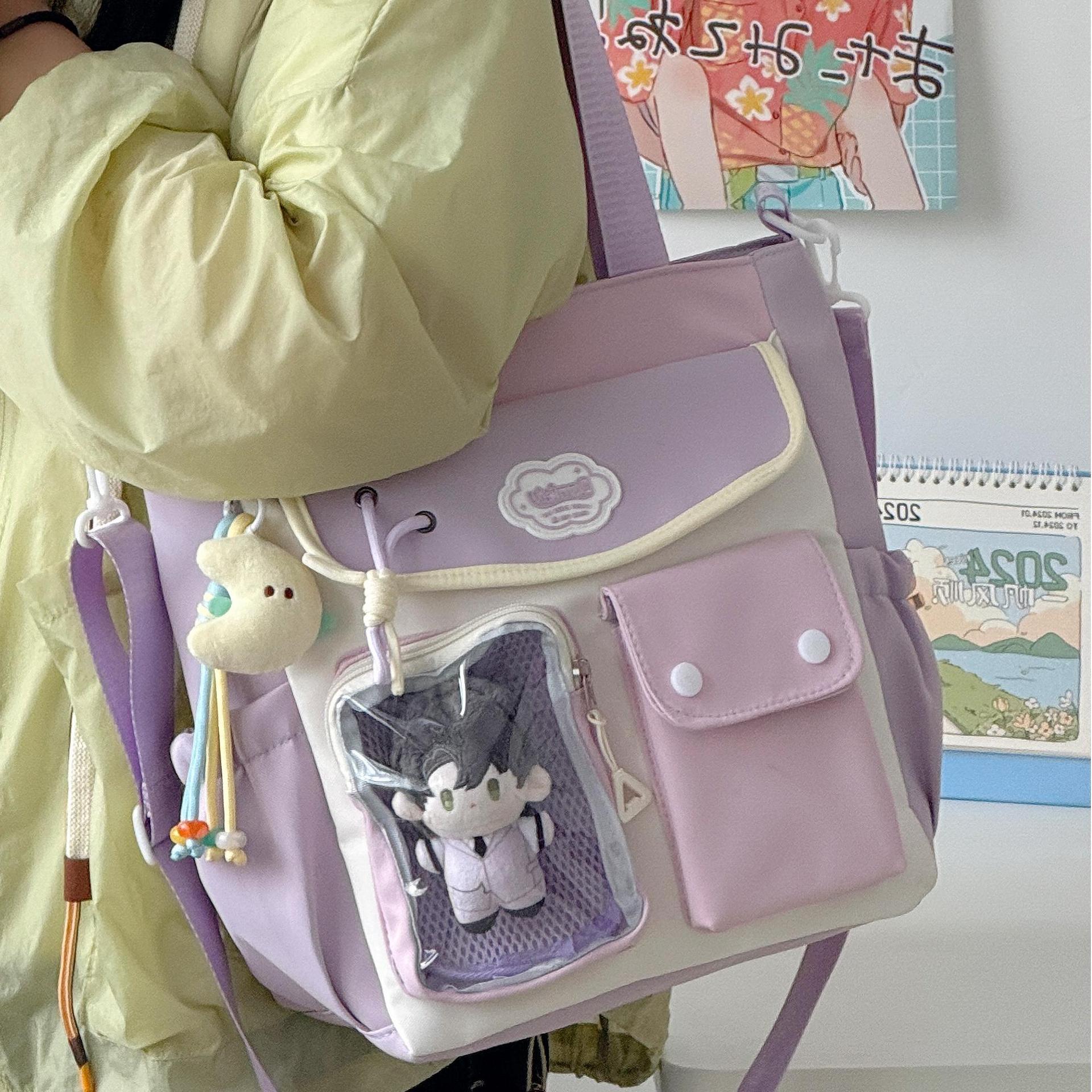 A new Korean-style ins bag for junior and senior high school students, with a high level of appearance, fresh and sweet, and a large-capacity backpack details Picture