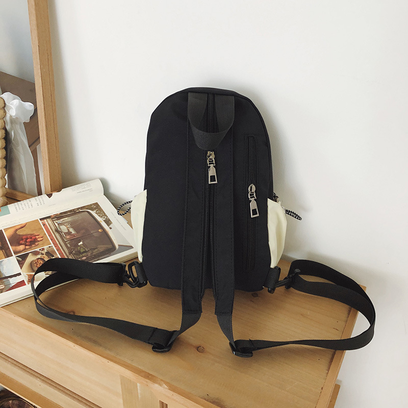 A new high-look, fresh and sweet, color-blocking and patchwork backpack for women's light travel and spring outing Specification drawing