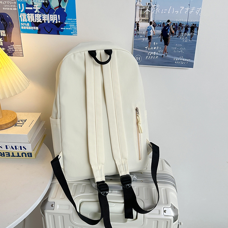 New schoolbag for girls, ins campus, simple and lightweight backpack, Korean style, versatile, forest-themed backpack for junior and senior high school students Specification drawing