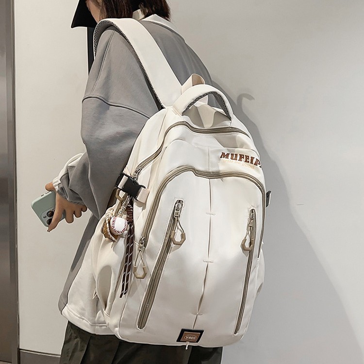 Korean student schoolbag 2025 Spring/Summer new contrasting color outdoor travel sports backpack, college style class backpack details Picture