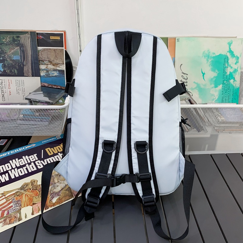 Korean style ins large-capacity workwear-style college student couple casual backpacks, retro and trendy men's travel backpacks Specification drawing