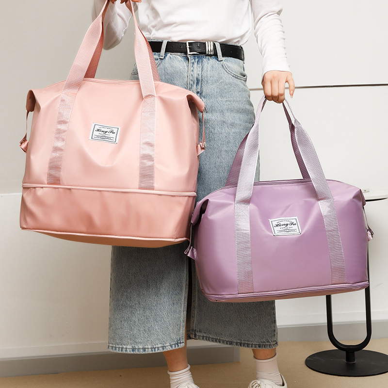 Hand-held large-capacity casual travel bag, waterproof Oxford fabric convenient fitness bag, multi-functional single-shoulder maternity storage bag full figure