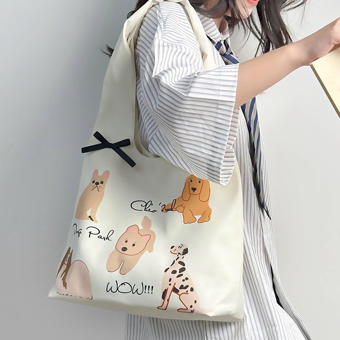 Large-capacity Korean version niche design single-shoulder bag, women's fashionable printed commuter underarm bag, versatile tote bag for college students full figure
