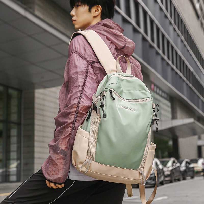 Men's backpack, large-capacity workwear-style hiking bag, casual business trip backpack, trendy sports college student schoolbag, women details Picture