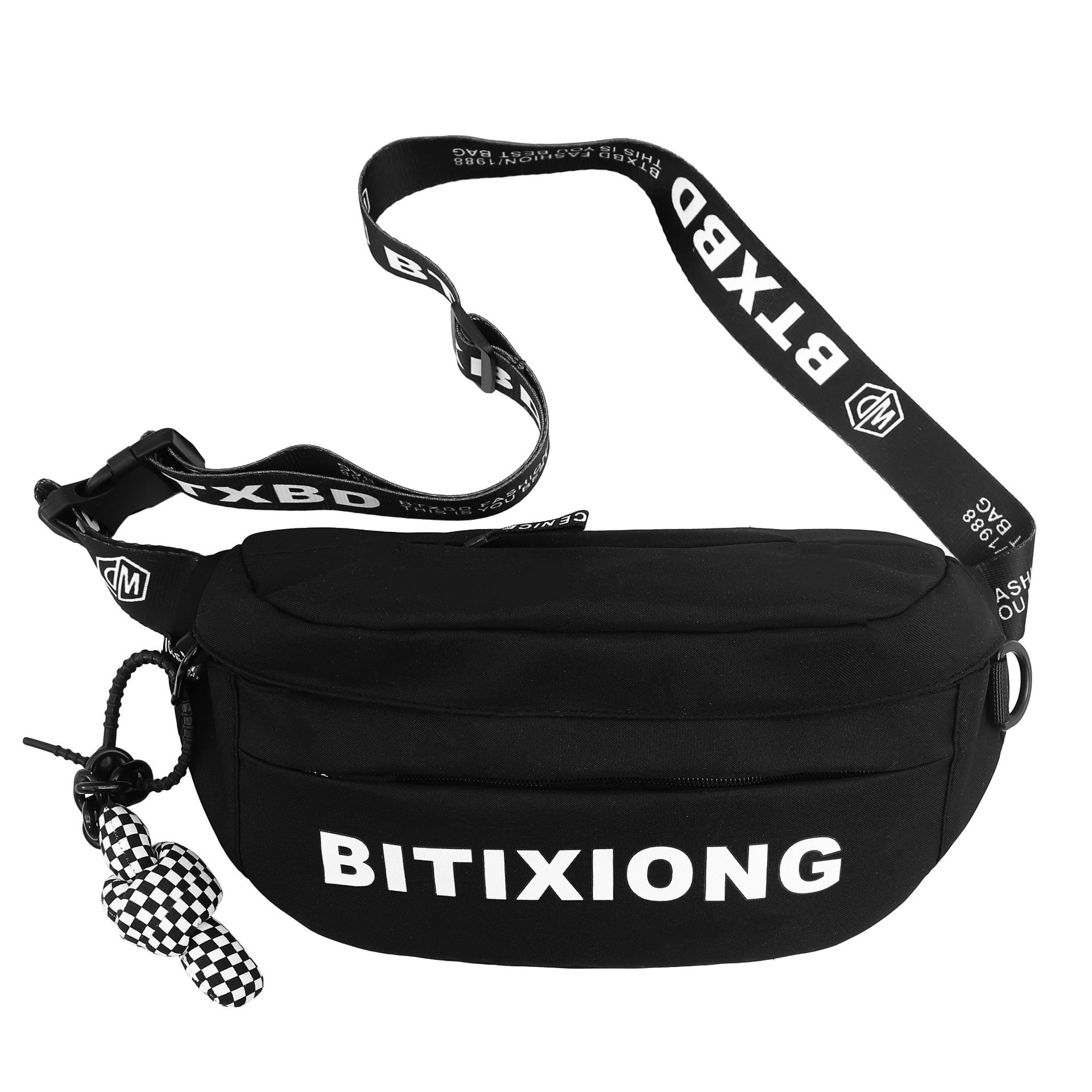The new Korean version versatile crossbody bag has a high appearance level and a niche design. It is a couple's chest bag and a large-capacity lightweight bag for outdoor cycling Item Picture