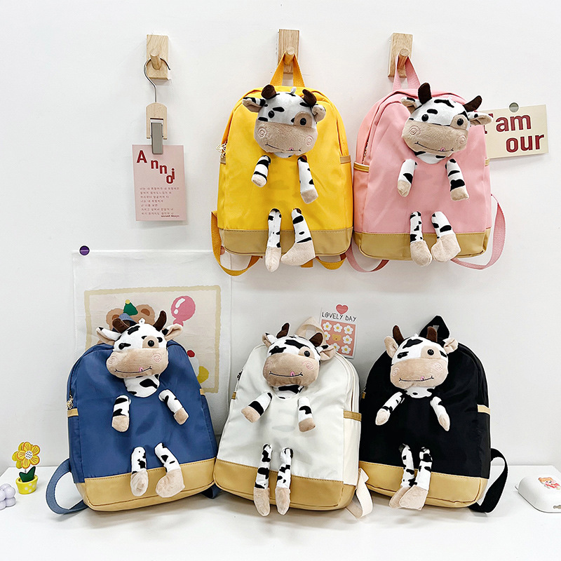 Children's backpacks, girls' bags 2022 new style, cartoon big cows, student backpacks, boys' large-capacity schoolbags full figure