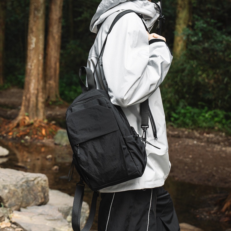 Men's 2024 new outdoor travel backpack, college student hiking and mountain climbing small backpack, women's crossbody single-shoulder bag details Picture