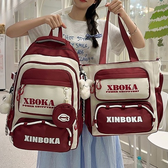 A new high-appearance-level, fresh letter tutorial bag for junior and senior high school students from the Korean version of ins full figure