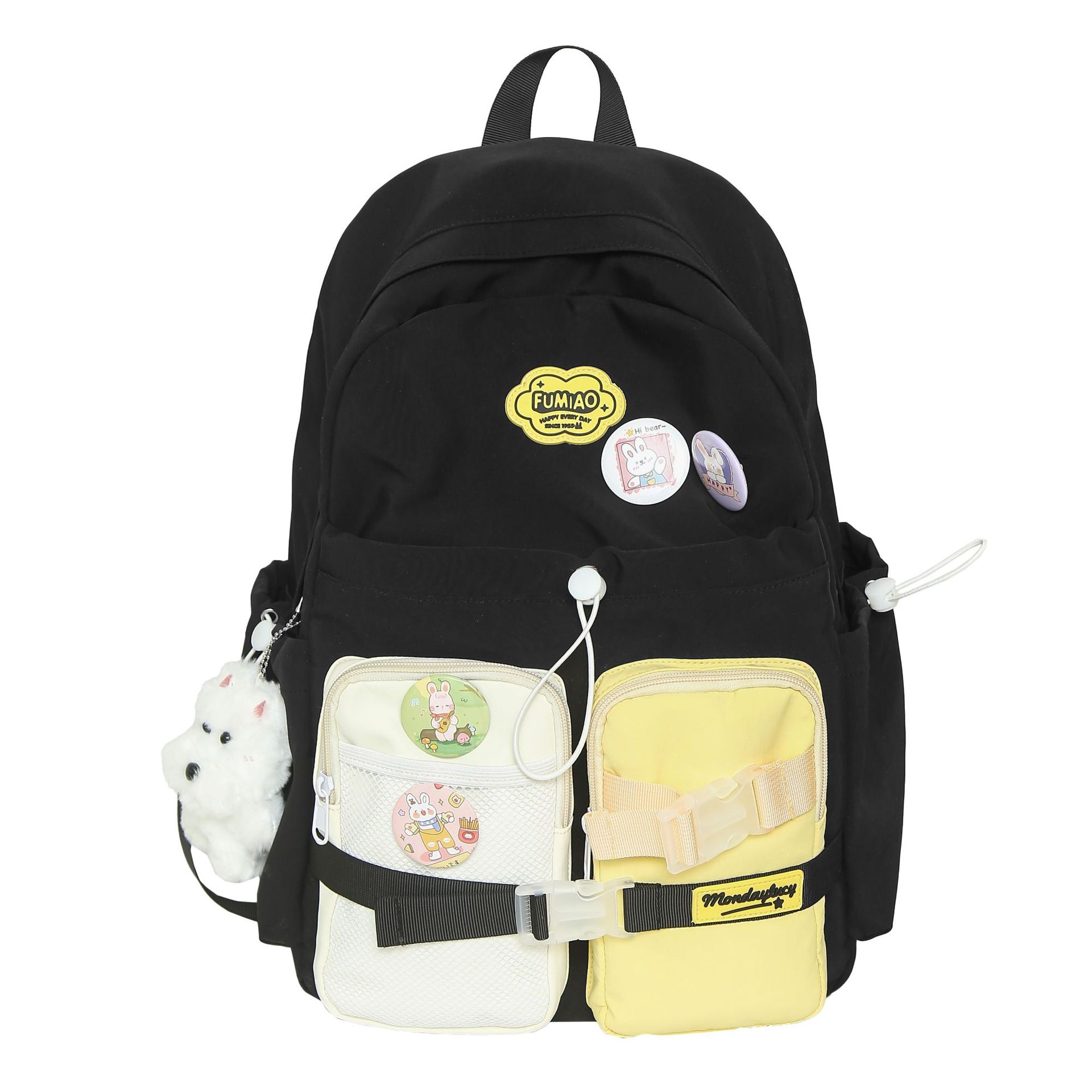 New dopamine high-appearance-level schoolbag for girls, Korean version of ins Harajuku style, lightweight backpack for middle and high school students with contrasting colors Item Picture