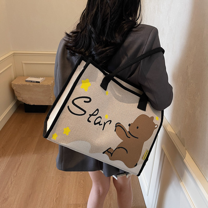 2025ins Japanese cartoon-printed single-shoulder bag, fashionable and casual tote bag, large-capacity commuting hand-held armpit bag details Picture