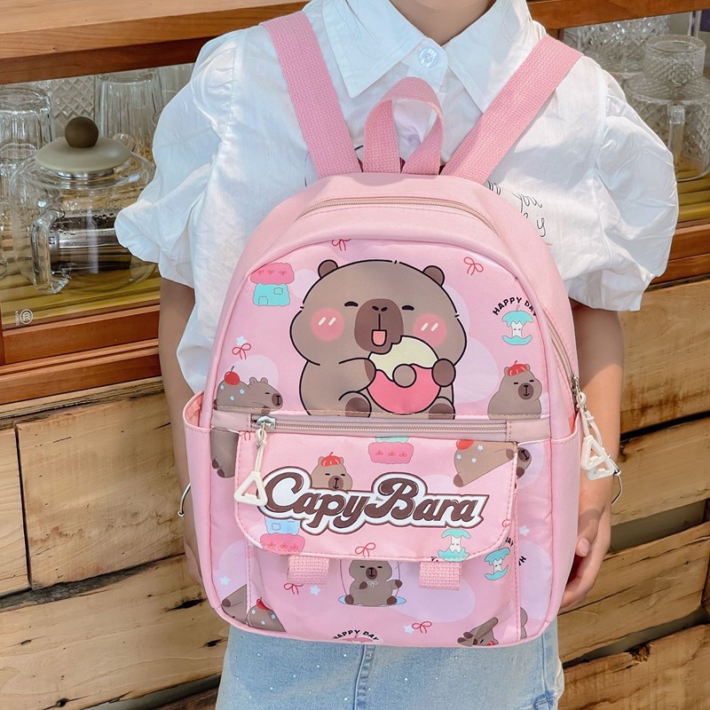 Korean version 2025 Summer new children's bag, cartoon and cute kindergarten backpack, Oxford cloth printed middle and small class schoolbag Application Scenario