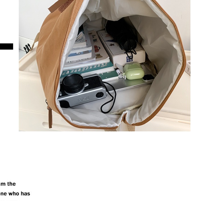 Men's washed canvas backpack, Japanese and Korean niche backpack, solid color, retro, high-end, high couple style folding backpack Application Scenario