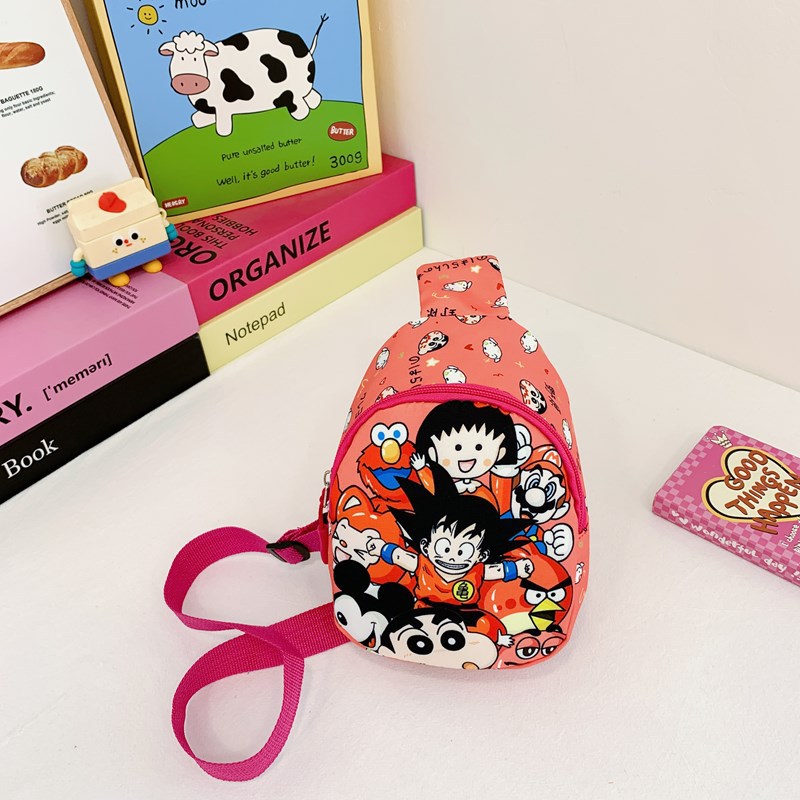 A new 2024 anime cartoon children's trendy and fashionable chest bag, a single-shoulder crossbody bag for little girls in kindergartens details Picture