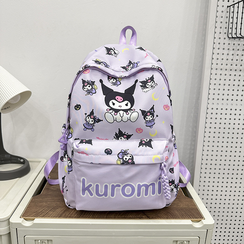 Cartoon printed back support schoolbag for grades 3-6, lightweight, waterproof and cute children's schoolbag, large-capacity backpack for college girls details Picture