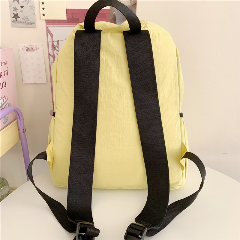 A new high-appearance-level forest-themed ins fresh and sweet macaron-colored backpack for women, a lightweight and large-capacity travel backpack Specification drawing