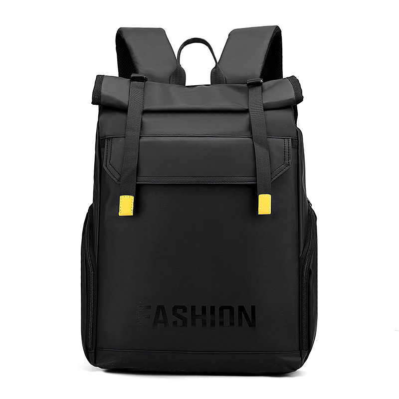 New men's rolled-up backpack, large-capacity casual bag, high-end nylon foldable and rolleable backpack full figure