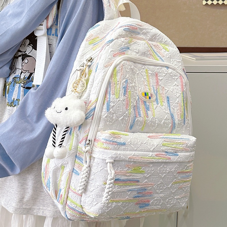 A cute summer girl's candy-colored schoolbag, a Japanese-style Instagram female college student backpack, fresh and cute mini back details Picture
