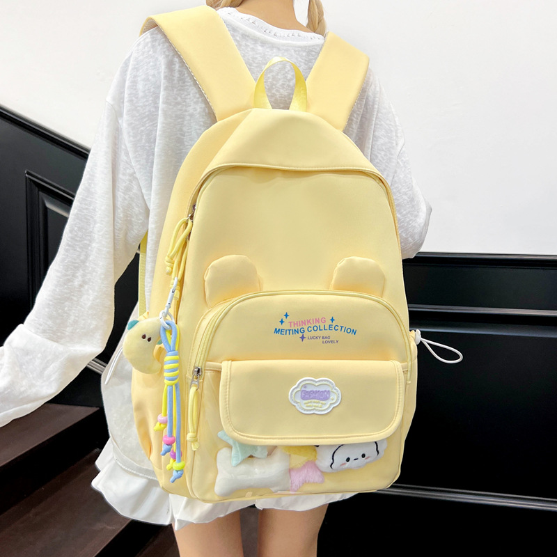A new high-appearance-level, fresh and sweet school-like bag from Japanese Instagram, a large-capacity backpack for primary and secondary school students details Picture