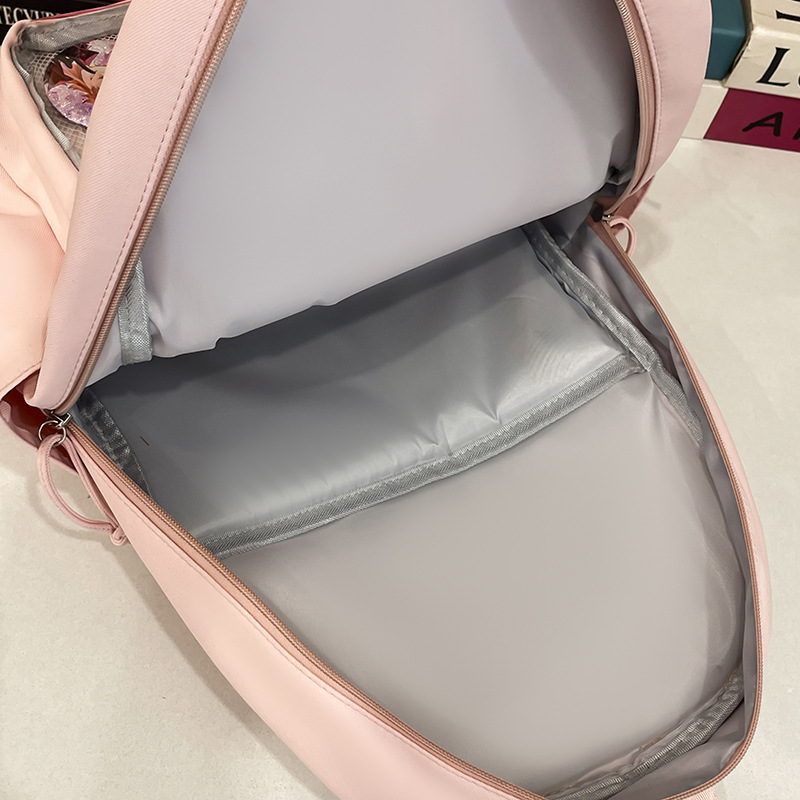 Solid-color large-capacity backpack for girls in an ins school style, a soft and gentle girl, a versatile transparent pain-relieving bag for students in class Application Scenario