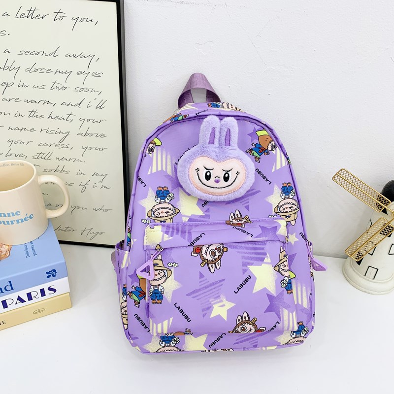 A new large-capacity backpack for kindergarten and primary school students with cute cartoon and fashionable printed patterns Specification drawing